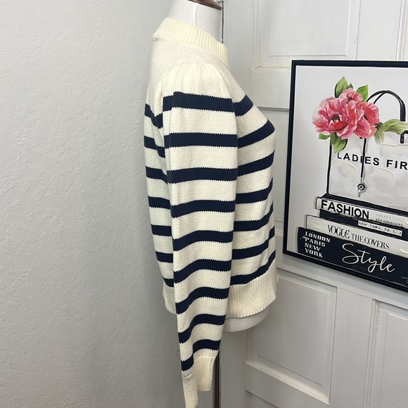 Rails Allie Ivory & Navy Striped Sweater Size M - Picture 4 of 12